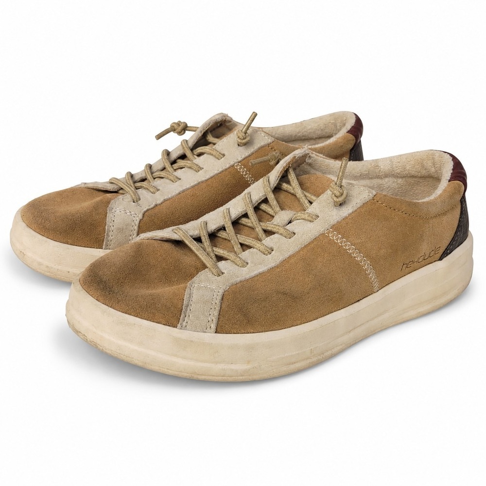 Hey Dude Karina Suede Chestnut Women's Size 7 EU 38 Brown Lace Up Comfort Shoes